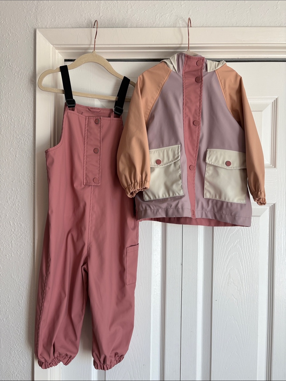 Zara Kids 3-4 Rain Jumper Suit + Colorblock Hooded Jacket